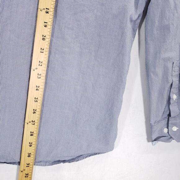 Calvin Klein Shirt Mens Extra Large Blue White Gingham Check Casual Button Up - Picture 10 of 13